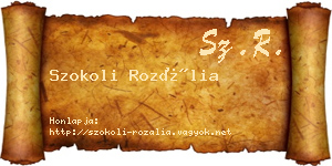 Szokoli Rozália névjegykártya